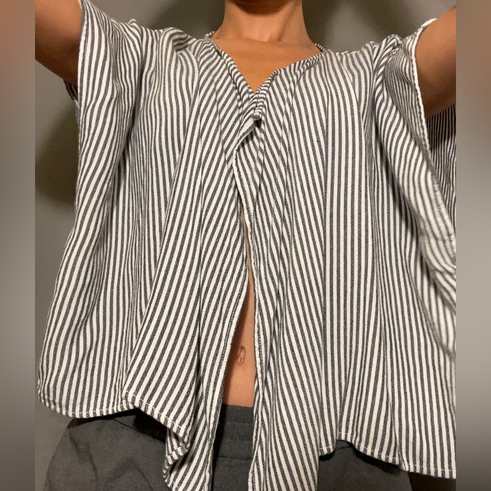 Flowy organic cotton striped top